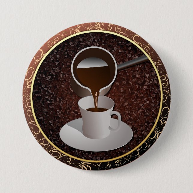 Turkish Coffee 3 Inch Round Button (Front)