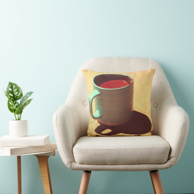 Turkish Coffee Rich Foam Mug Cup Throw Pillow (Chair)