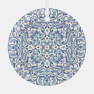Turkish Colourful: Endless Tile Elegance. Glass Ornament