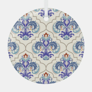 Turkish Colourful Pattern: Endless Beauty. Glass Ornament