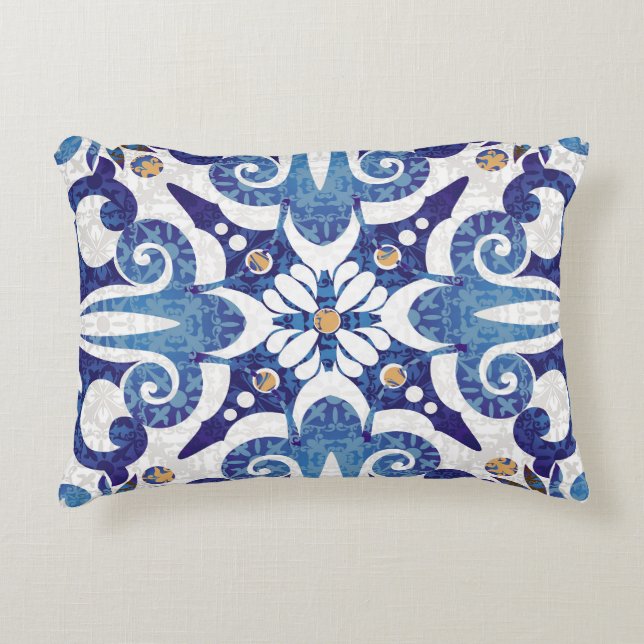 Turkish Colourful: Vintage Eastern Pattern Accent Pillow (Front)