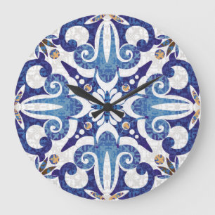 Turkish Colourful: Vintage Eastern Pattern Large Clock