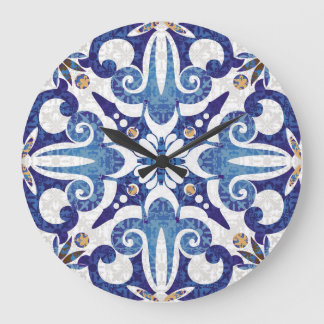 Turkish Colourful: Vintage Eastern Pattern Large Clock