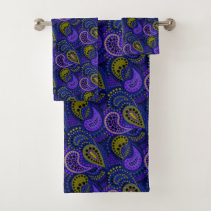 Turkish cucumbers abstract polka dot pattern bath towel set