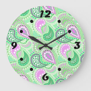 Turkish cucumbers abstract polka dot pattern  large clock