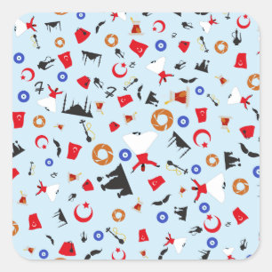 Turkish Delight - Turkish items of the country Square Sticker