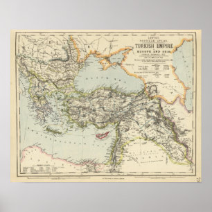 Turkish Empire, Greece, Romania Poster