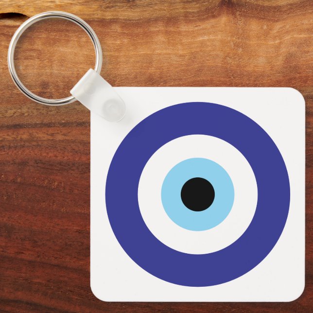 Turkish Evil Eye Blue Mati symbol lucky charm Keychain (Front)