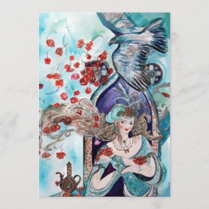 TURKISH FAIRY TALE ,bright red blue white Announcement