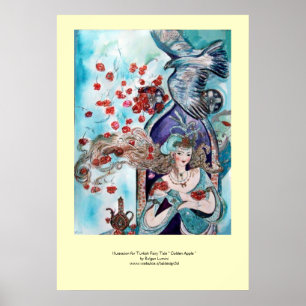 TURKISH FAIRY TALE / PRINCESS,RED ROSES AND HAWK POSTER