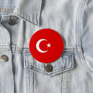 Turkish flag 3 inch round button