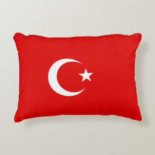 Turkish flag accent pillow