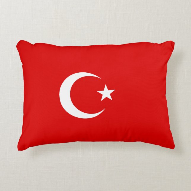 Turkish flag accent pillow (Front)