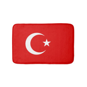 Turkish flag bath mat