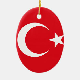 Turkish Flag Ceramic Ornament