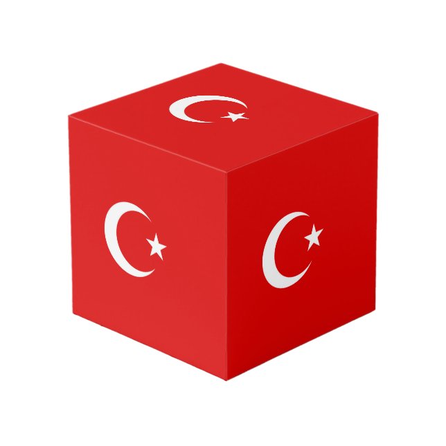 Turkish flag cube (Front Angled)