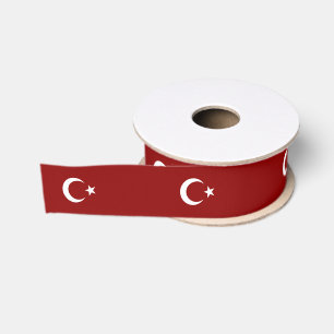 Turkish flag grosgrain ribbon