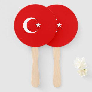 Turkish flag hand fan