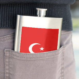 Turkish flag hip flask