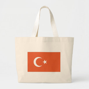 Turkish Flag Large Tote Bag