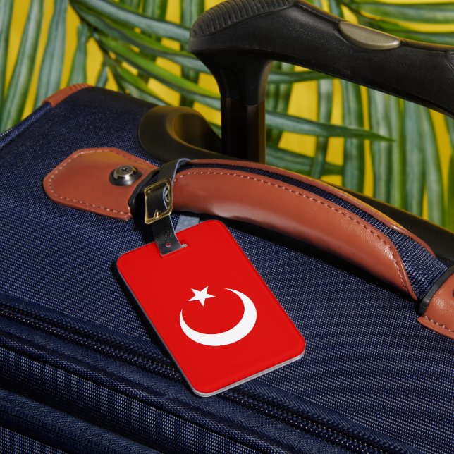 Turkish flag luggage tag (Front Insitu 1)