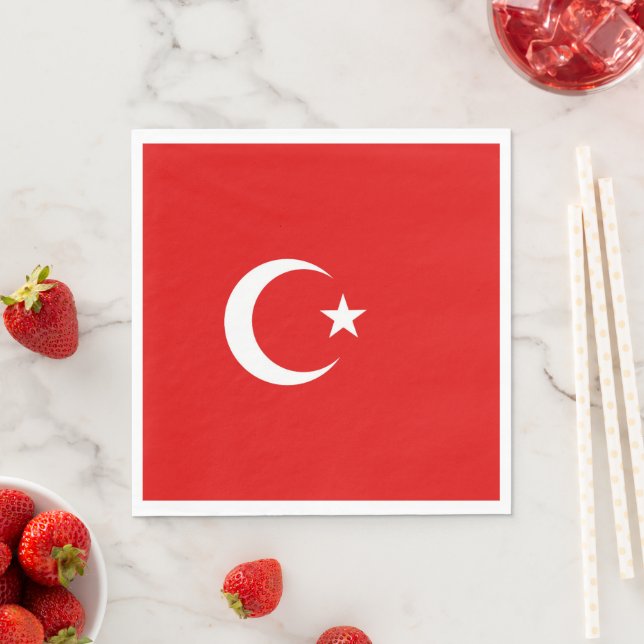 Turkish flag napkin (Insitu)