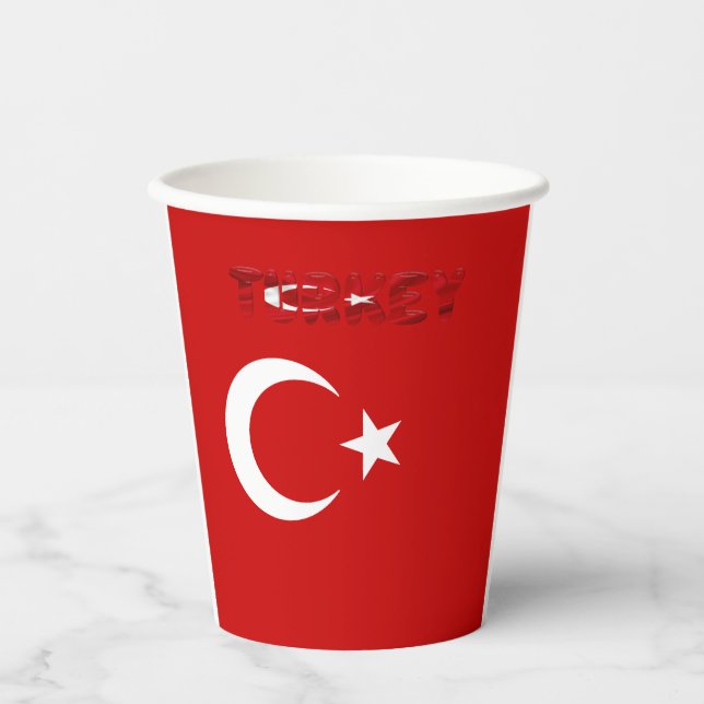Turkish flag paper cups (Front)