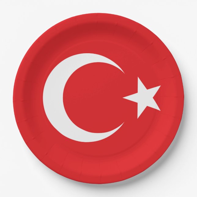 Turkish flag paper plate (Front)