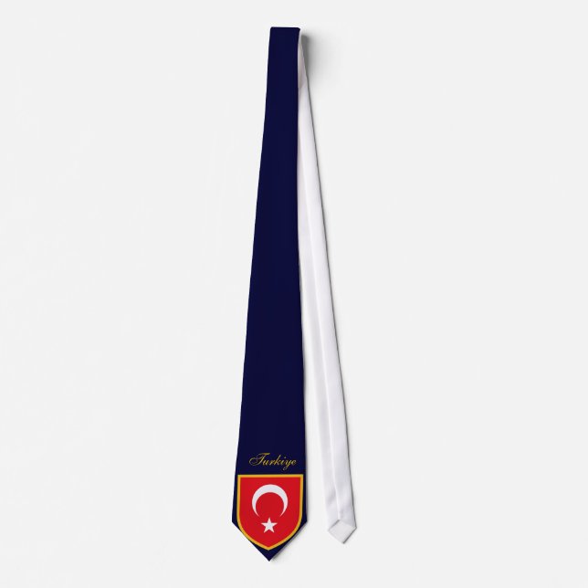 Turkish Flag Personalized Tie Custom Name Necktie (Front)