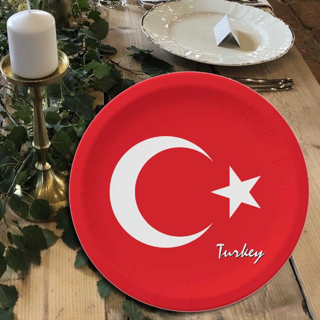 Turkish Flag plates, party, sports, Turkey Paper Plate (Creator Uploaded)