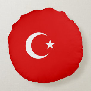 Turkish flag round pillow