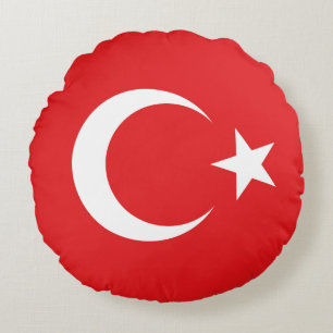Turkish flag round pillow