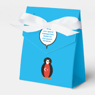 Turkish Flag Talking Ms. Penguin Personalized  Favor Box