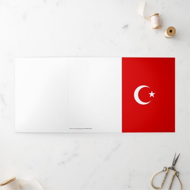 Turkish flag Tri-Fold card (Outside)