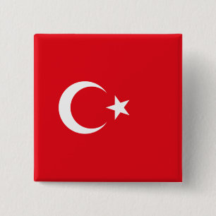 Turkish Flag (Turkey) 2 Inch Square Button