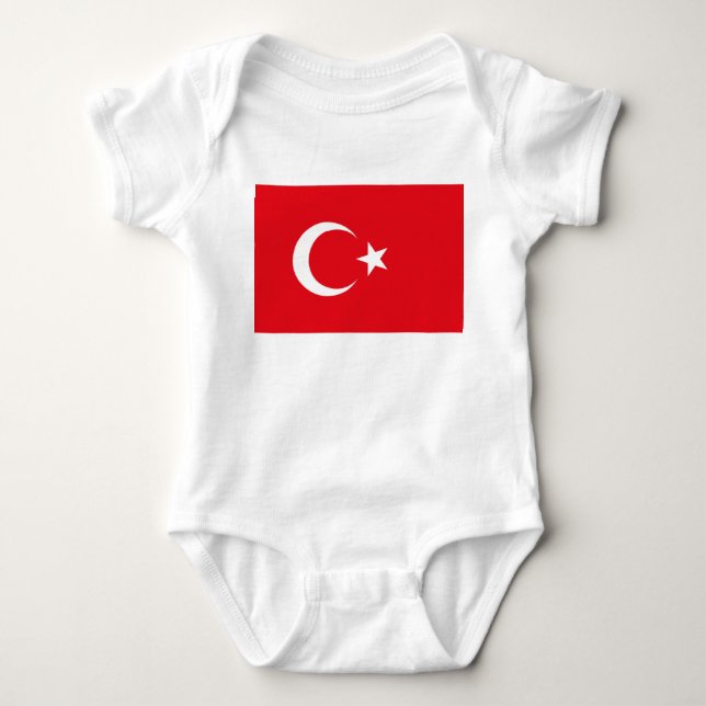 Turkish Flag (Turkey) Baby Bodysuit (Front)