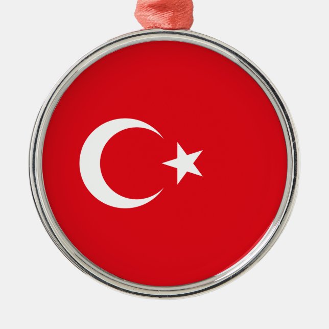 Turkish Flag (Turkey) Ceramic Ornament (Front)