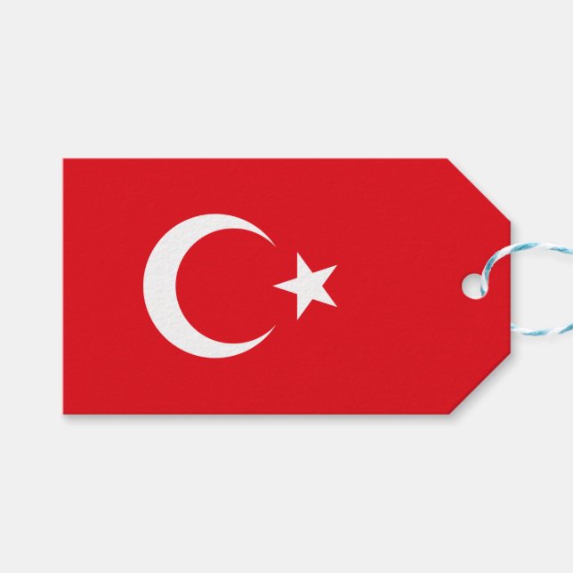 Turkish Flag (Turkey) Gift Tags (Front (Horizontal))