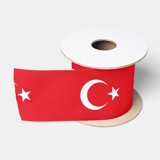 Turkish Flag (Turkey) Satin Ribbon (Spool)