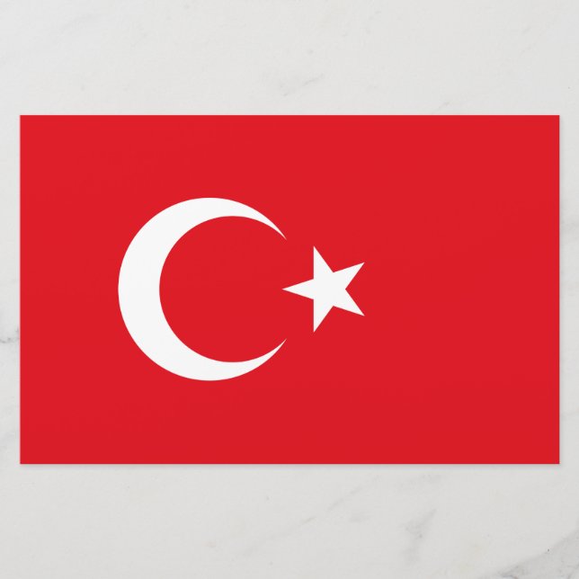 Turkish Flag (Turkey) Stationery (Front)