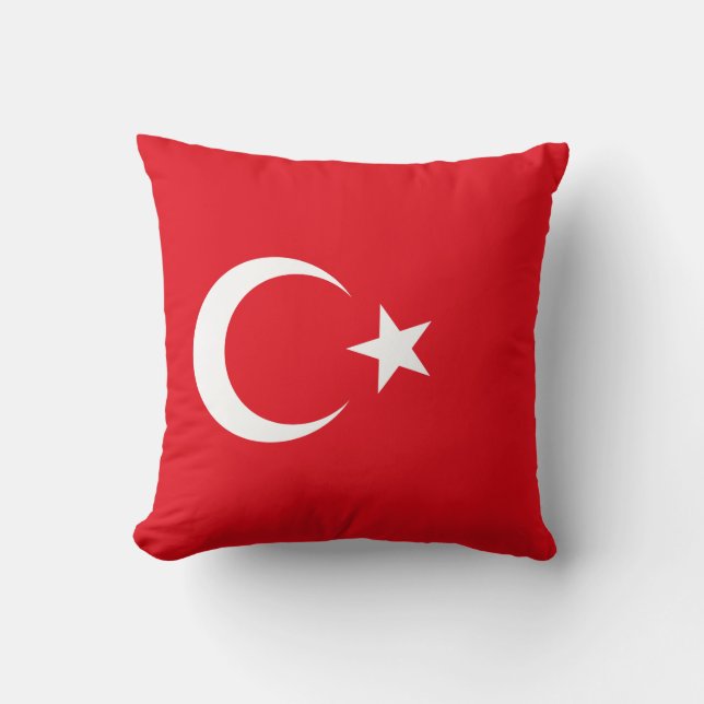 Turkish Flag (Turkey) Throw Pillow (Front)