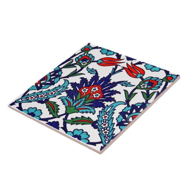 Turkish Floral Ceramic Tile. Tile (Side)