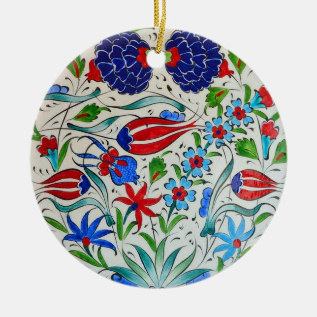 Turkish floral design ceramic ornament (Front)
