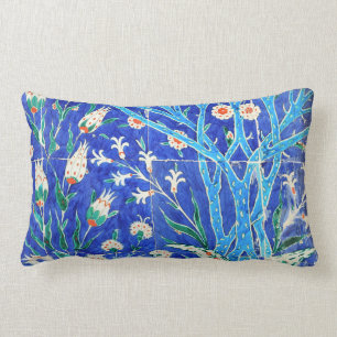 Turkish floral tiles lumbar pillow