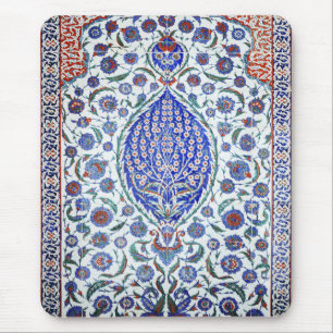 Turkish floral tiles mouse pad