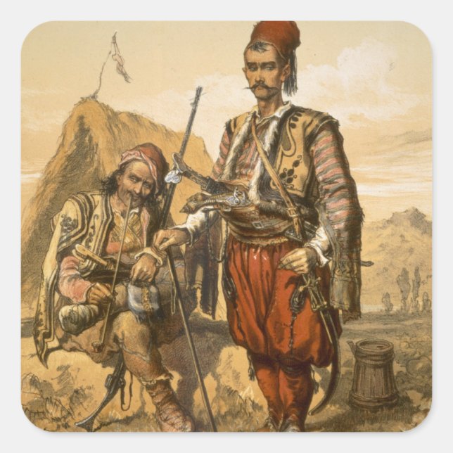 Turkish foot soldiers in the Ottoman army, pub. by Square Sticker (Front)