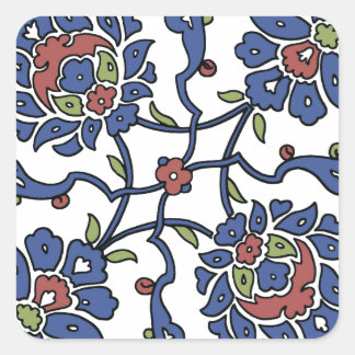 Turkish garden flower composition 1 square sticker