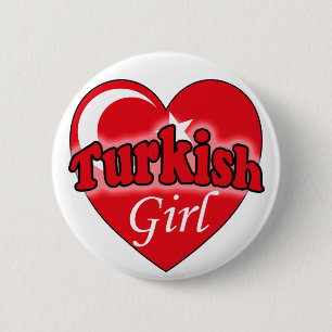 Turkish Girl 2 Inch Round Button