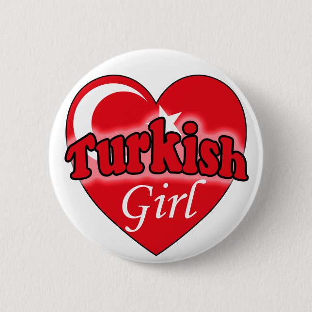 Turkish Girl 2 Inch Round Button (Front)