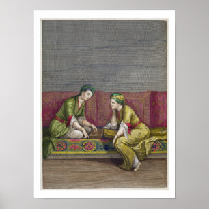 Turkish Girls, playing Mangala, 18th century (engr Poster